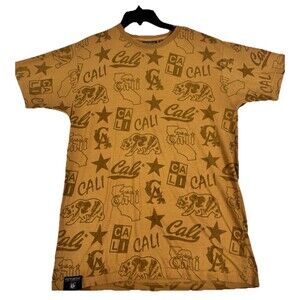 Victorious Los Angeles Cali All Over Print T Shirt Medium Brown California Tee